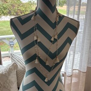 Long Beaded Tassel Necklace